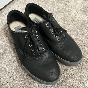 UGG Australia Mens Black Garrick Decorative Leather Welt Shoes US 10.5